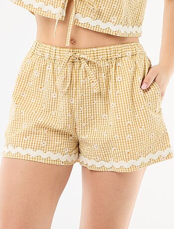 Pyjama short carreaux vichy 2 pièces