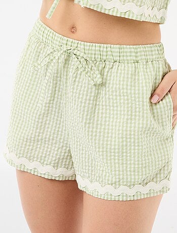 Pyjama short carreaux vichy 2 pièces