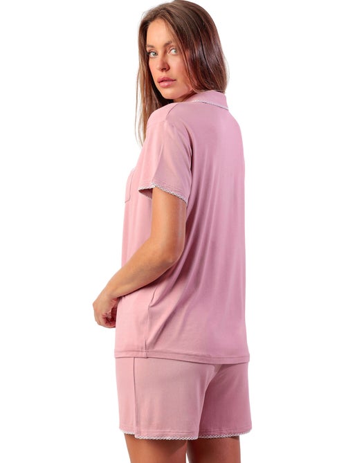 Pyjama short chemise manches courtes Classic Summer - Kiabi