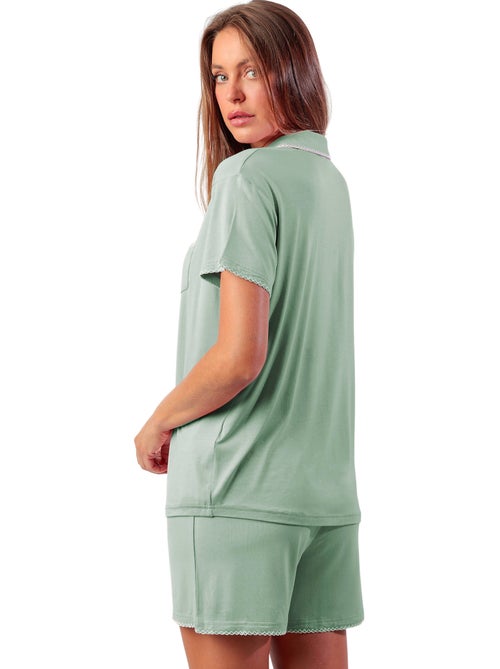 Pyjama short chemise manches courtes Classic Summer - Kiabi Pyjama short chemise manches courtes Classic Summer - Kiabi