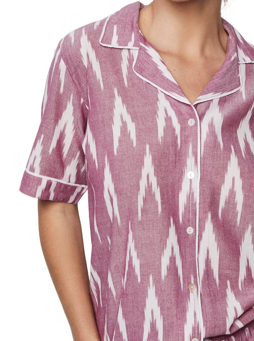 Pyjama short chemise manches courtes HOMEWEAR P101 - Kiabi