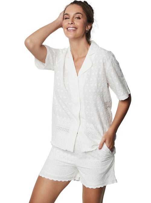Pyjama short chemise manches courtes HOMEWEAR P102 - Kiabi