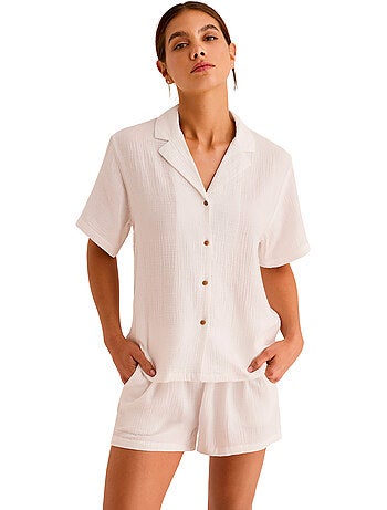 Pyjama short chemise manches courtes HOMEWEAR P119