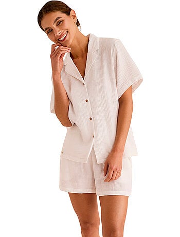 Pyjama short chemise manches courtes HOMEWEAR P119