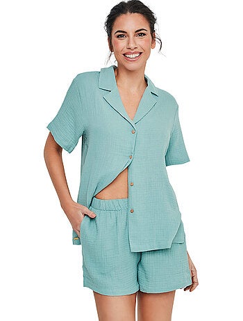 Pyjama short chemise manches courtes HOMEWEAR P119