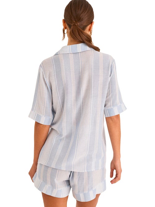 Pyjama short chemise manches courtes HOMEWEAR P120 - Kiabi Pyjama short chemise manches courtes HOMEWEAR P120 - Kiabi