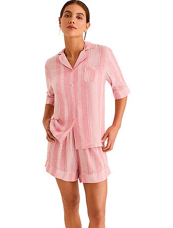 Pyjama short chemise manches courtes HOMEWEAR P120