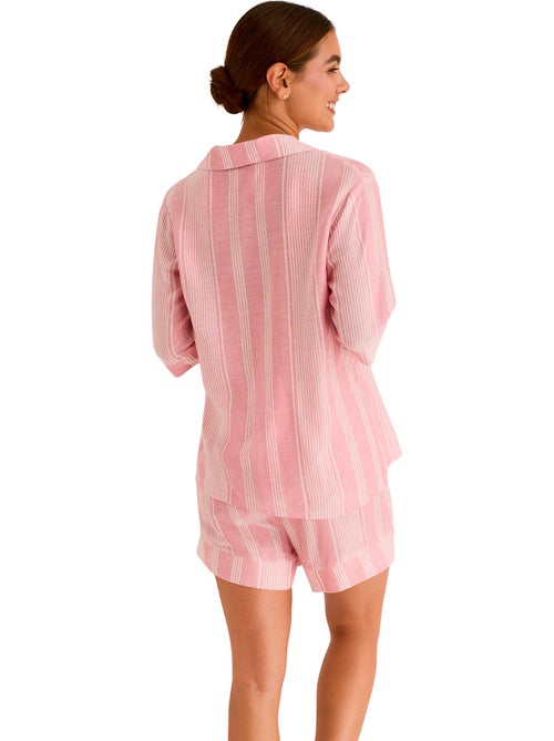 Pyjama short chemise manches courtes HOMEWEAR P120 - Kiabi Pyjama short chemise manches courtes HOMEWEAR P120 - Kiabi