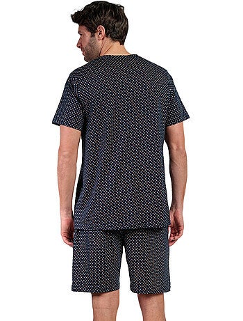 Pyjama short chemise manches courtes Leather