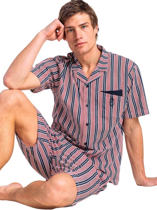 Pyjama short chemise manches courtes motion - Kiabi Pyjama short chemise manches courtes motion - Kiabi