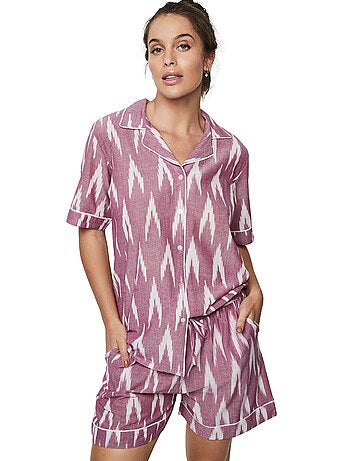 Pyjama short chemise manches courtes p101