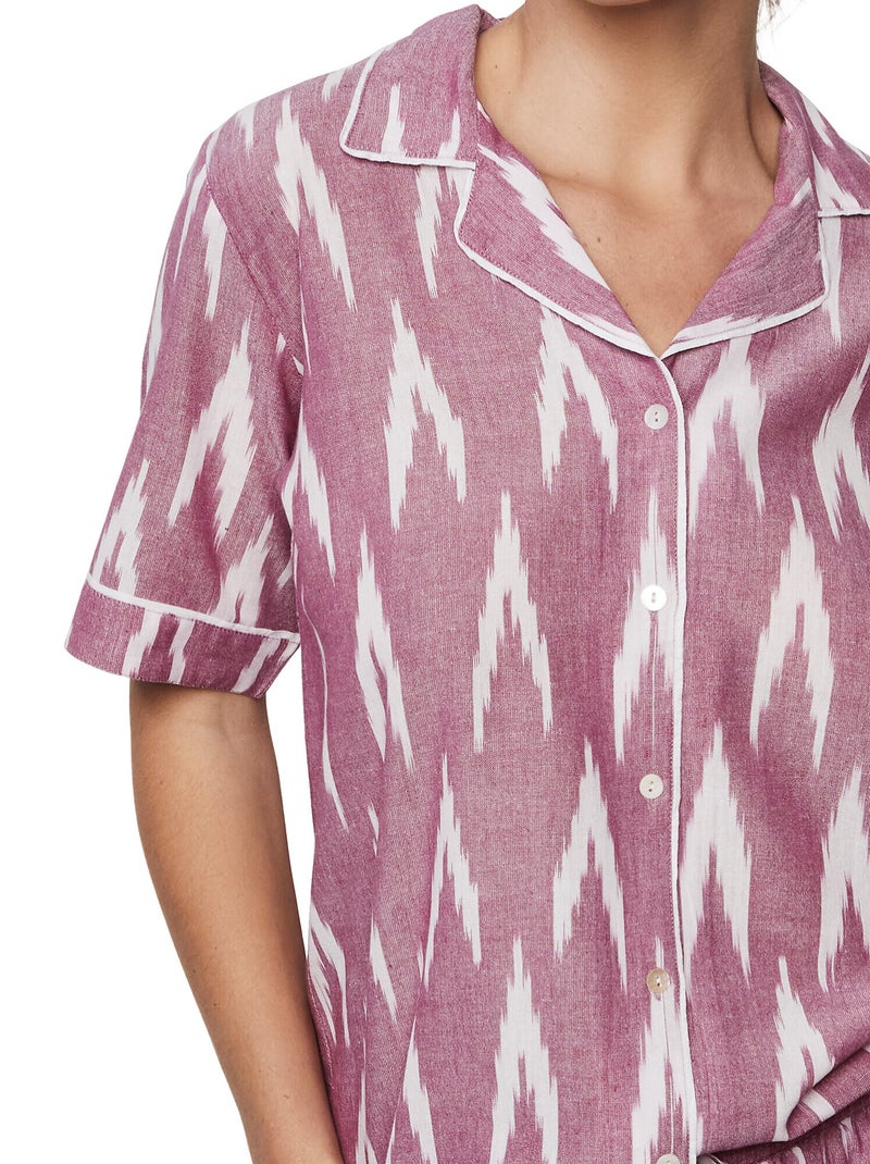 Pyjama short chemise manches courtes p101 Violet - Kiabi