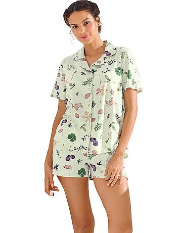 Pyjama short chemise manches courtes POMPEYA