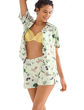 Pyjama short chemise manches courtes POMPEYA