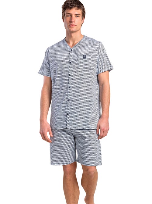 Pyjama short chemise manches courtes Society - Kiabi