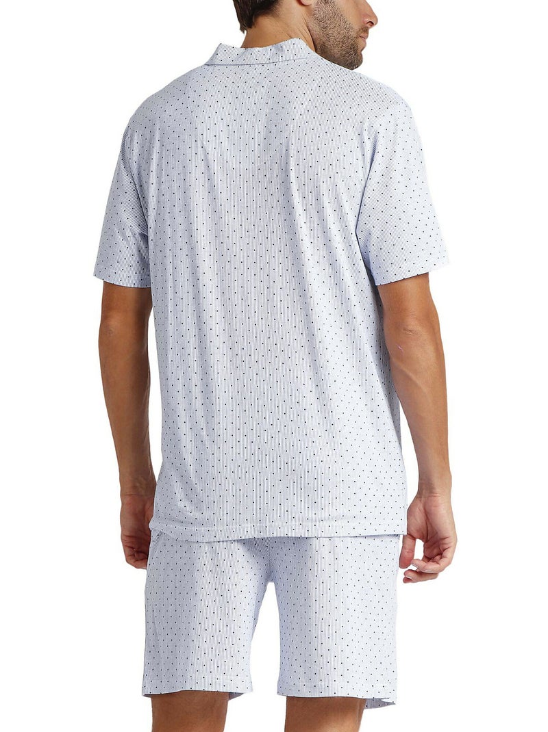Pyjama short chemise Stripes And Dots Bleu - Kiabi