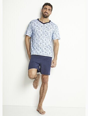 Pyjama short col V jersey coton - Afibel