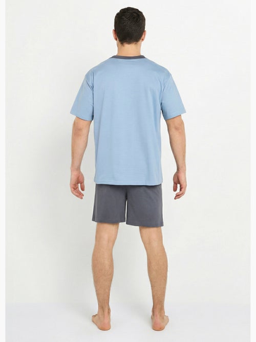 Pyjama short coton bicolore - Afibel - Kiabi