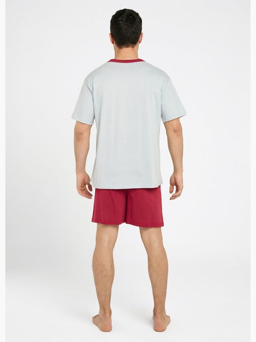 Pyjama short coton bicolore - Afibel - Kiabi