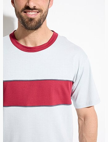 Pyjama short coton bicolore