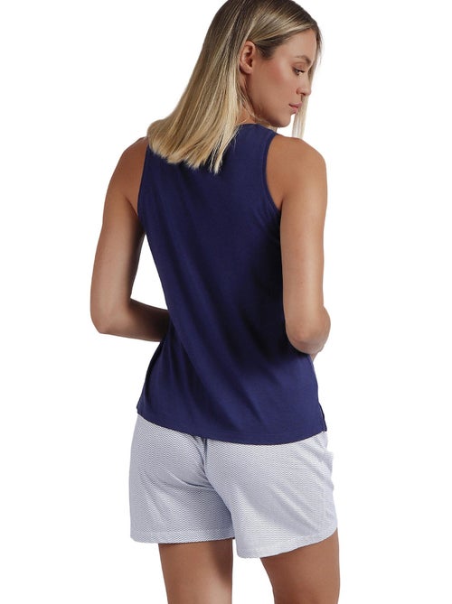 Pyjama short débardeur Blue And Bleu Mod - Kiabi Pyjama short débardeur Blue And Bleu Mod - Kiabi