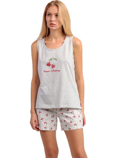 Pyjama short débardeur Cherries - Kiabi