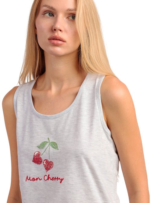 Pyjama short débardeur Cherries - Kiabi