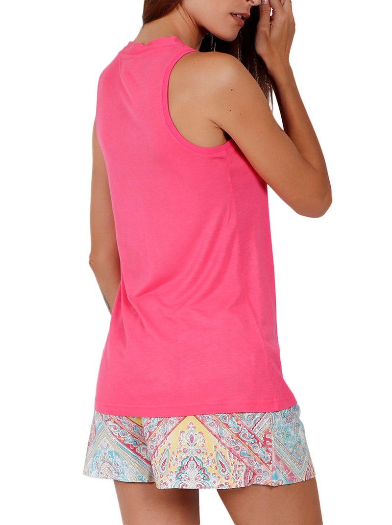 Pyjama short débardeur Colored Diamonds rose Rose - Kiabi
