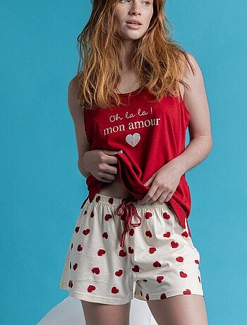 Pyjama short débardeur Dans Mon Coeur