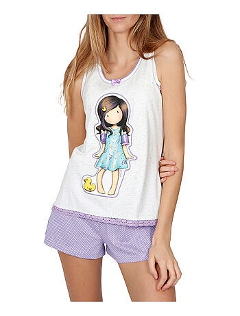 Pyjama short débardeur Little Duck Santoro ivoire