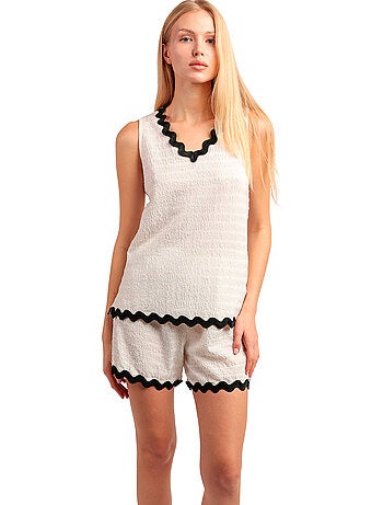 Pyjama short débardeur luxe waves