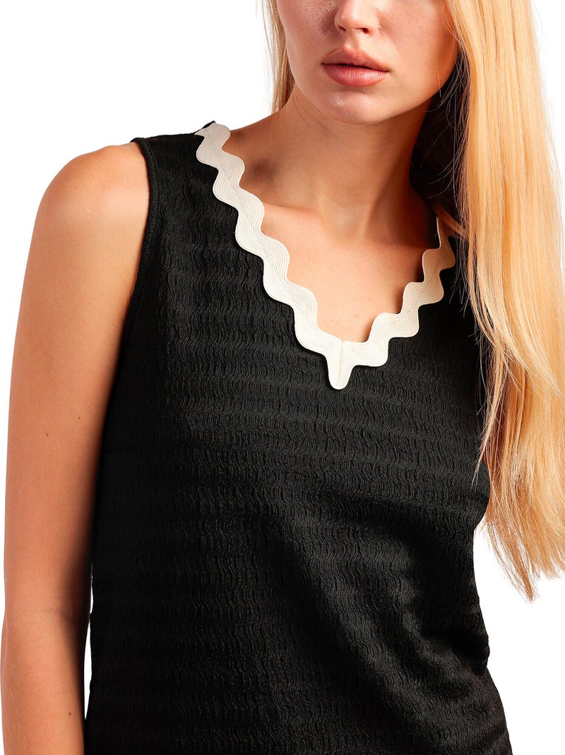 Pyjama short débardeur luxe waves Noir - Kiabi