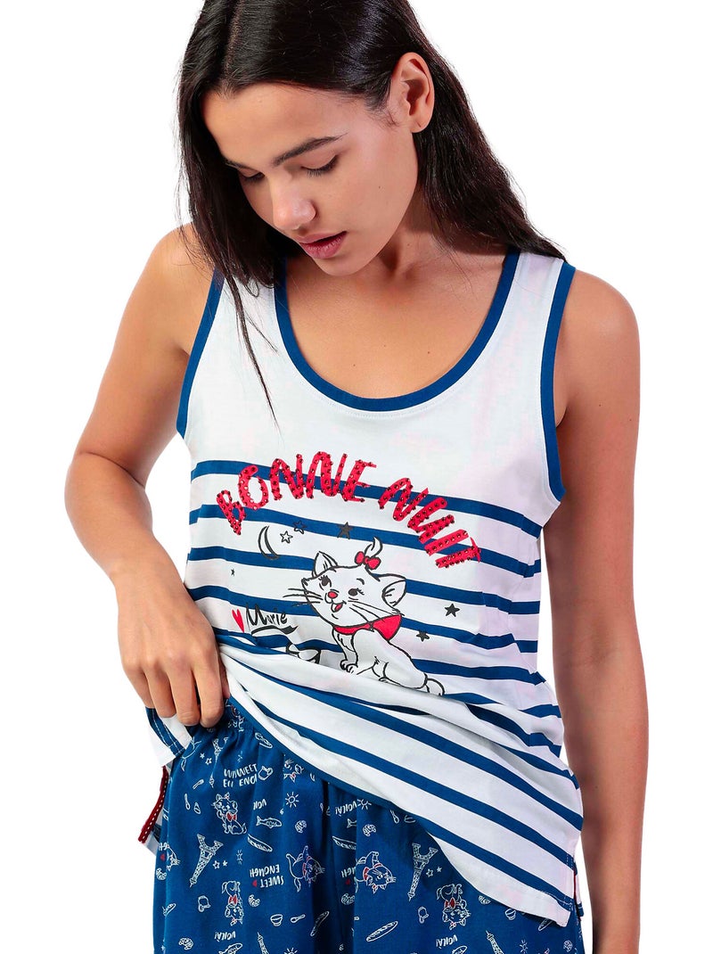 Pyjama short débardeur Marie Paris Disney Bleu - Kiabi