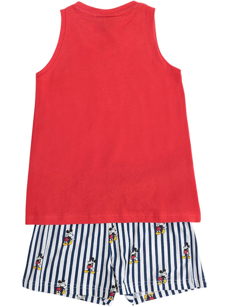 Pyjama short débardeur Mickey NY Summer Disney Rouge - Kiabi