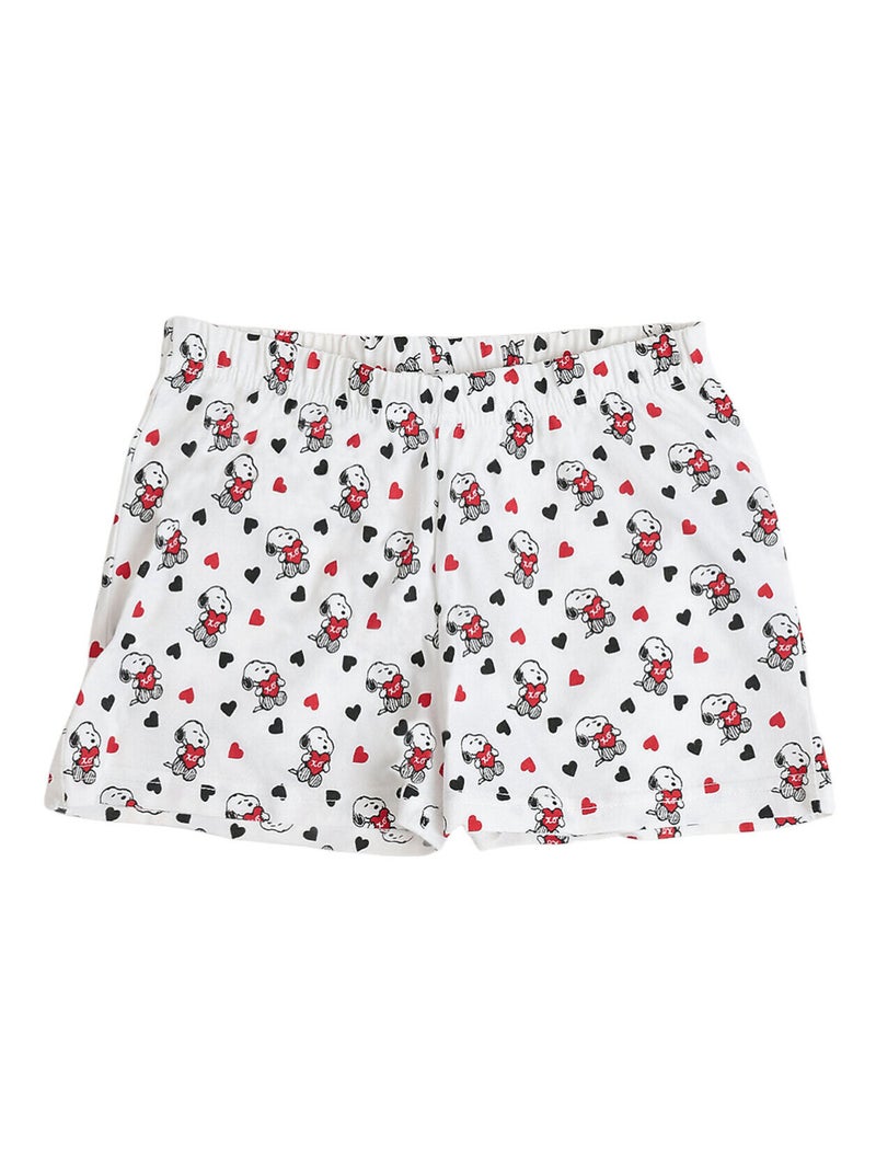 Pyjama short débardeur Peanuts In My Heart Blanc - Kiabi