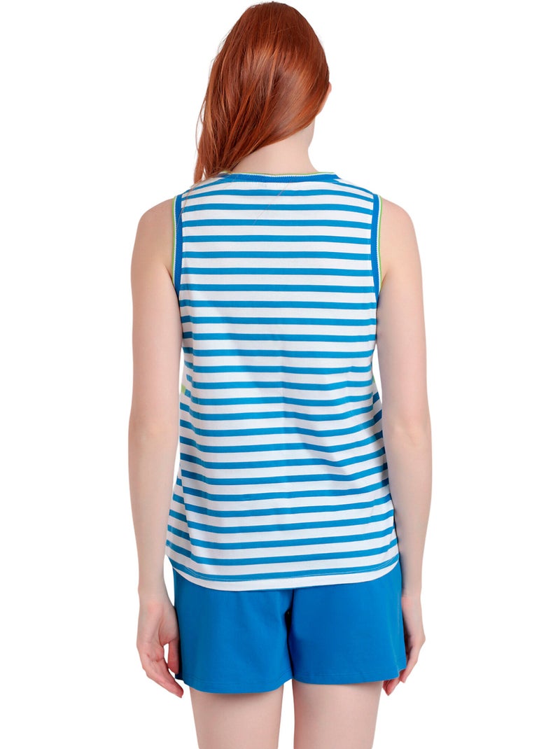 Pyjama short débardeur Peanuts Tennis Club Bleu - Kiabi