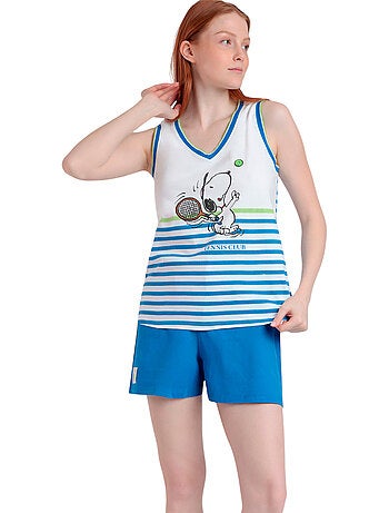 Pyjama short débardeur peanuts tennis club peanuts