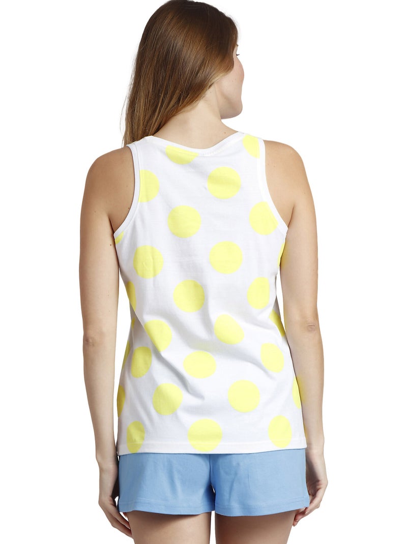 Pyjama short débardeur Polka Dots Disney Jaune - Kiabi