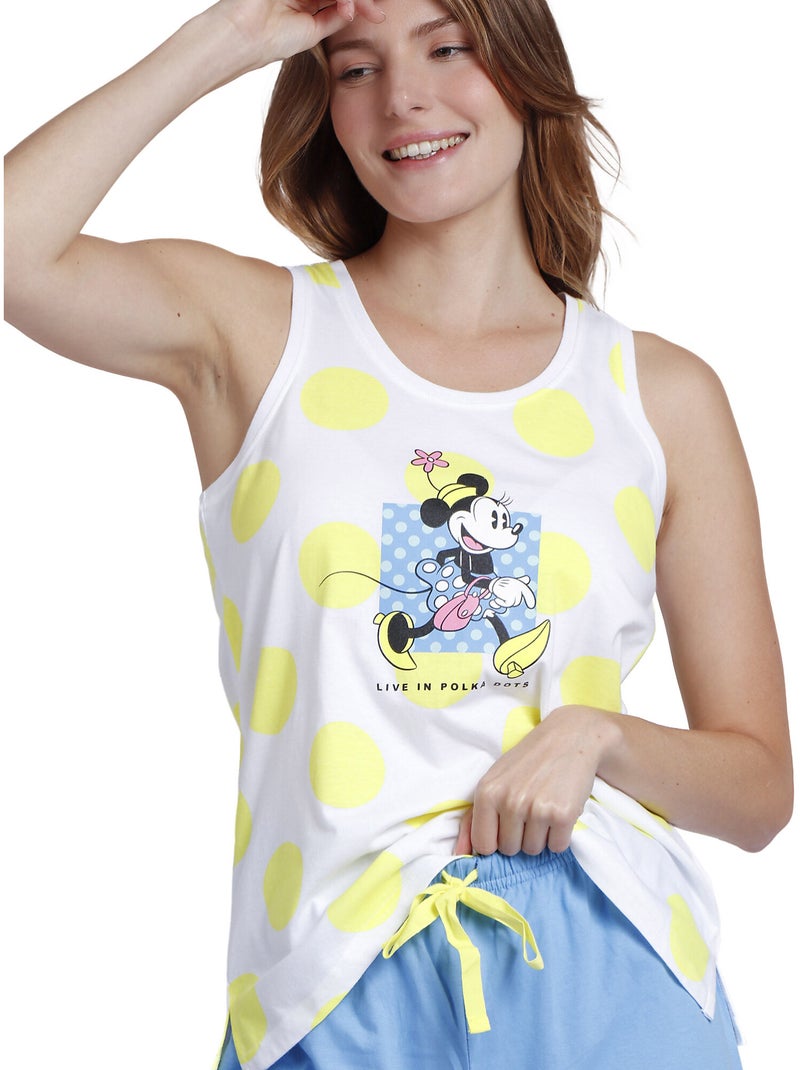 Pyjama short débardeur Polka Dots Disney Jaune - Kiabi