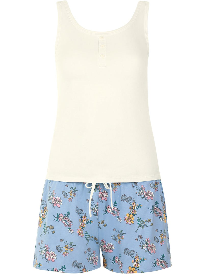 Pyjama short débardeur Posh Bleu - Kiabi