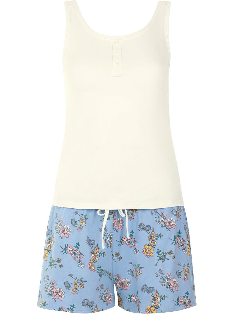 Pyjama short débardeur Posh Bleu - Kiabi