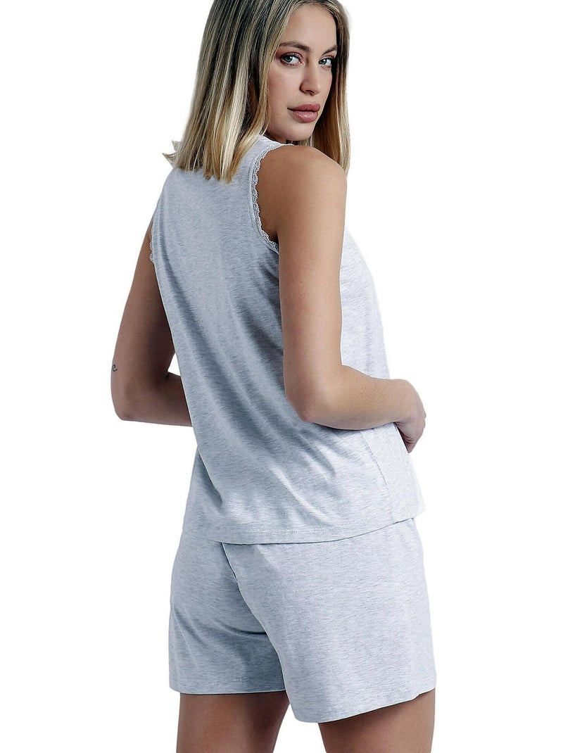 Pyjama short débardeur Romantic Grey Gris - Kiabi