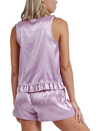 Pyjama short débardeur Satin Zigzag