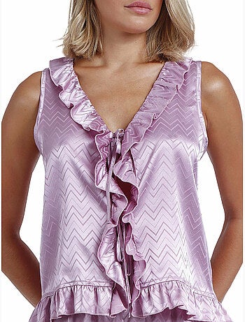 Pyjama short débardeur Satin Zigzag