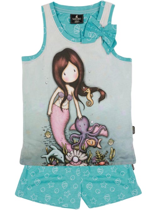 Pyjama short débardeur So Nice To Sea You Santoro bleu - Kiabi