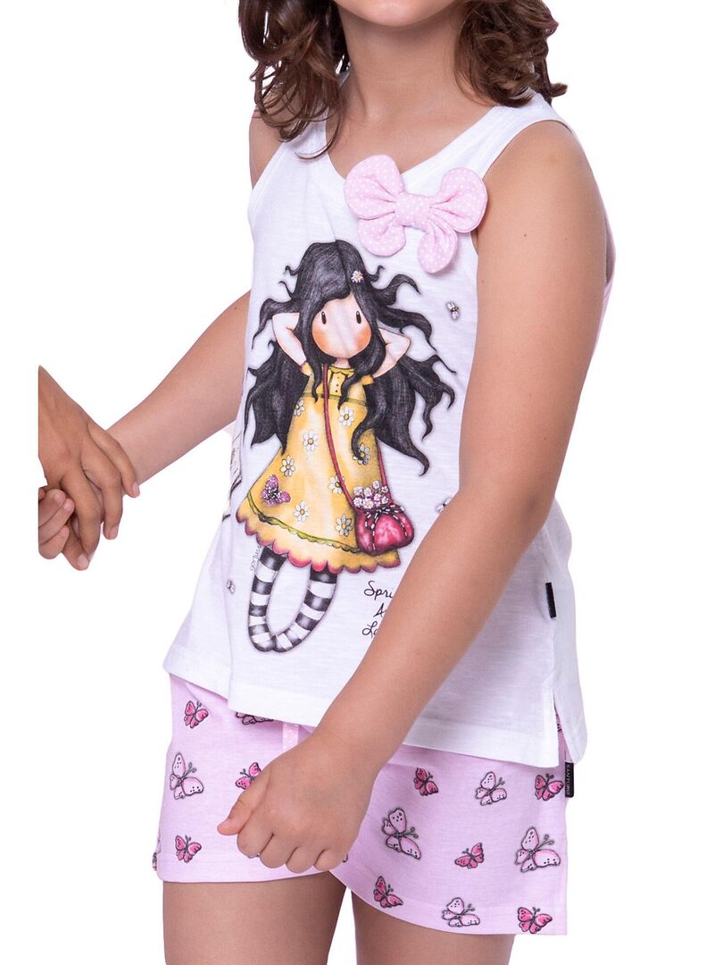 Short Débardeur Gymboree Rose Et Blanc Motifs Palmiers – Collection Gymgo Athlétique – Taille L (10-12 Ans) – Neuf Avec étiquettes