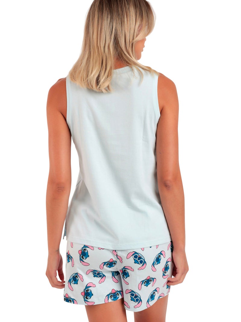 Pyjama short débardeur Stitches Disney Bleu - Kiabi