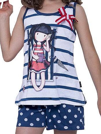 Pyjama short débardeur Summer Days Santoro marine