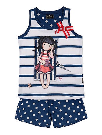 Pyjama short débardeur Summer Days Santoro marine