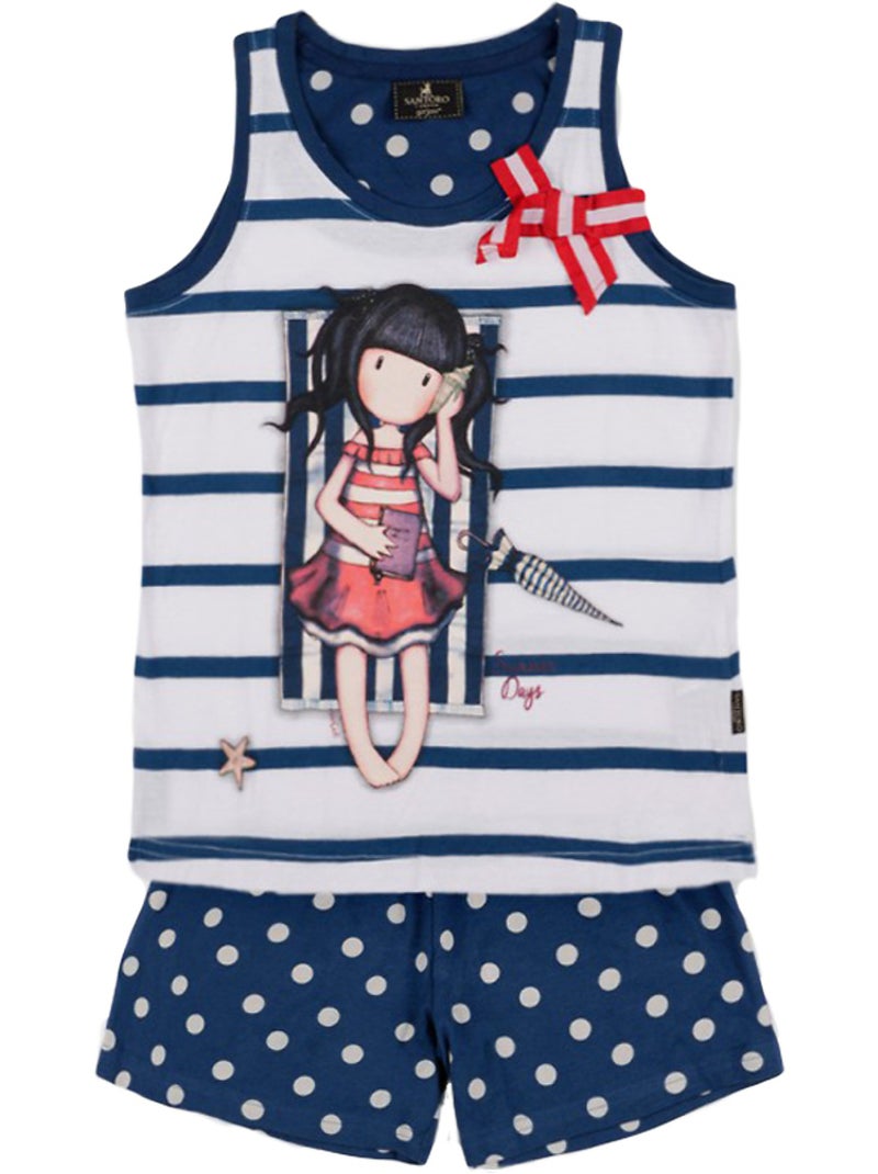 Pyjama short débardeur Summer Days Santoro marine Bleu marine - Kiabi